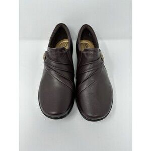 Clarks Women's Cora Aubrie Brown Slip On Comfort Shoe. Size 8 Pre-Owned No Box